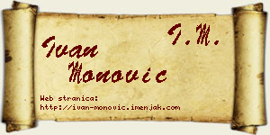 Ivan Monović vizit kartica